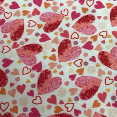 All My Love - Pink Hearts on White - 27527 Z - QT Fabrics