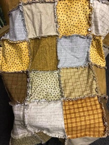 FLANNEL Raggy Quilt Kit - Woolies Tan Plaid