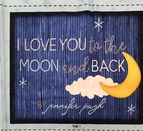 5821P-1 - I Love You to the Moon Book Panel - Wilmington Prints
