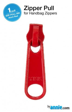 Individual Zipper Pull - Atom Red