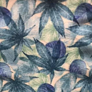 Butterfly Vortex - 4814-76 - Blue Leaves - Studio E Fabrics