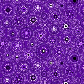 1206-55 Circles on Purple - Origins - Blank Quilting