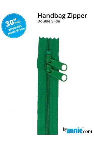 30" Handbag Zippers - Double Slide - Jewel Green