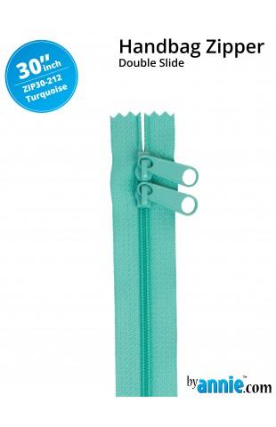 30" Handbag Zippers - Double Slide - Turquoise